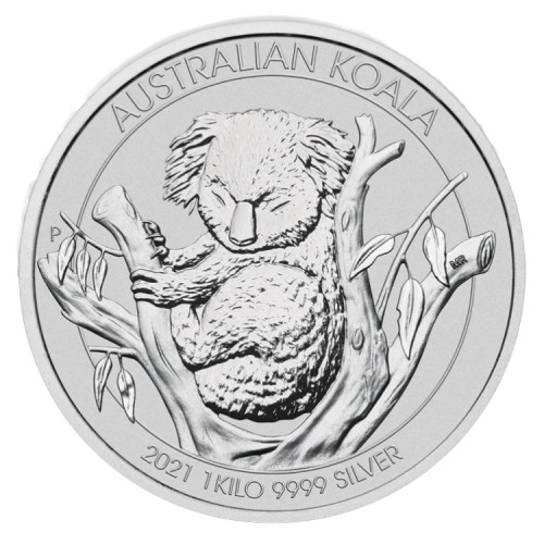 1 Kilogram zilveren munt Koala 2021 voorkant